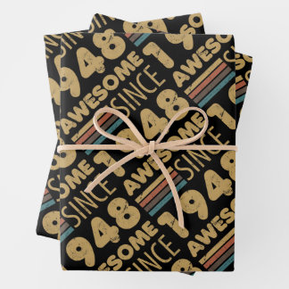 Feuille De Papier Cadeau Magnifique depuis 1948 75e anniversaire