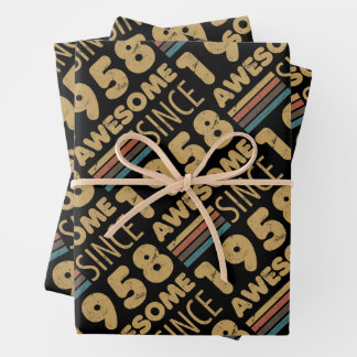 Feuille De Papier Cadeau Magnifique depuis 1958 65e anniversaire