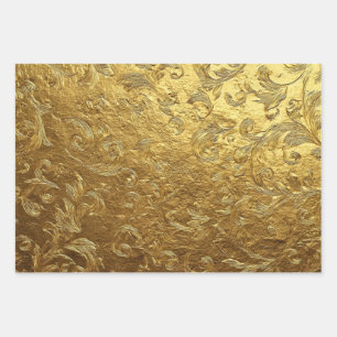 Feuille De Papier Cadeau Magnifique motif doré