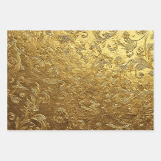 Feuille De Papier Cadeau Magnifique motif doré