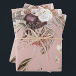 Feuille De Papier Cadeau Magnifique motif floral rose moderne en cadeau<br><div class="desc">Un design de motif floral moderne et magnifique sur un fond rose blush créera une célébration de don de cadeau exceptionnelle. Idéal pour les mariages, les enterrements de vie de jeune fille, les anniversaires et plus encore.</div>