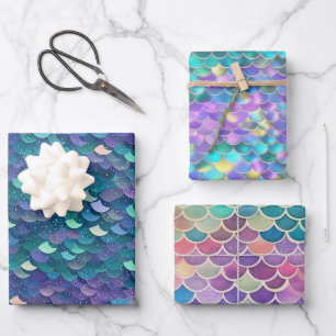 Feuille De Papier Cadeau Magnifique Queue de sirène