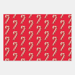 Feuille De Papier Cadeau Maison et sucre de canne en pain d'épice de Noël