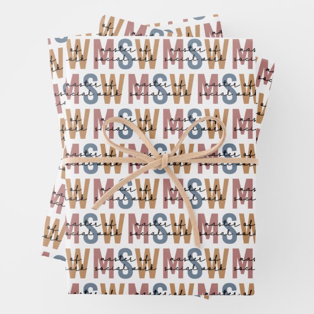 Feuille De Papier Cadeau Maîtrise en travail social - Rétro Graduation (En situation)