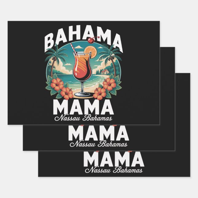 Feuille De Papier Cadeau Mama Bahamas Nassau (Lot)