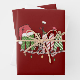 Feuille De Papier Cadeau Mama Claus Noël drôle de Noël Maman