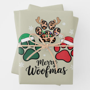 Feuille De Papier Cadeau Maman Chien Noël Joyeux Woofmas Amoureux des Chien