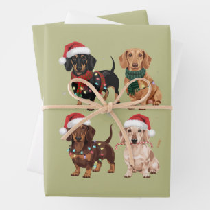 Feuille De Papier Cadeau Maman de chien de Noël teckel Amateur Cadeau de No