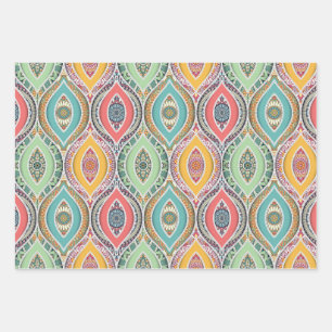 Feuille De Papier Cadeau Mandala arabe coloré design exotique marocain