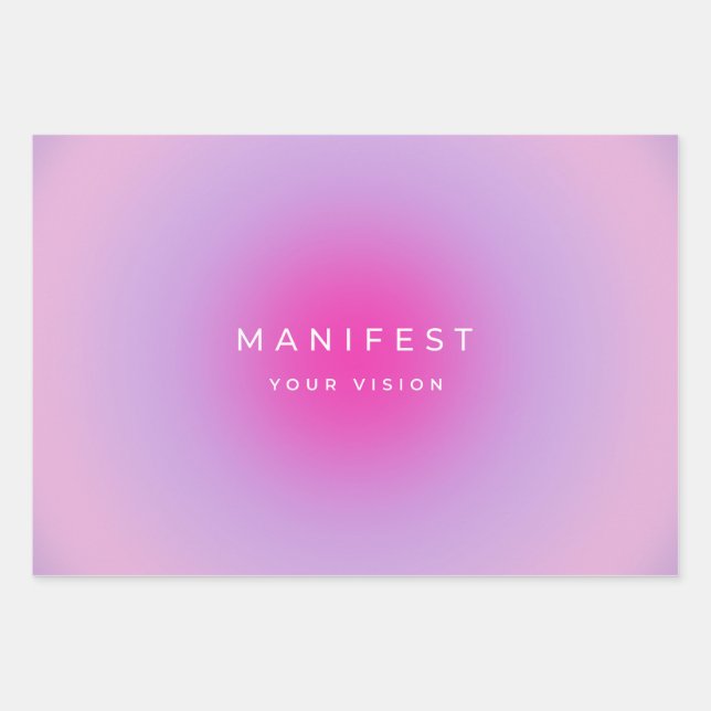 Feuille De Papier Cadeau Manifester votre vision Dégradé (Devant)