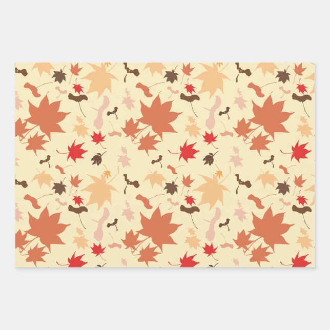 Feuille De Papier Cadeau Maple autumn leaves (Devant)