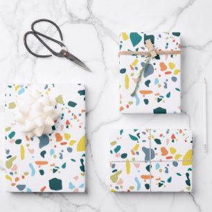Feuille De Papier Cadeau Marble Terazzo Motif