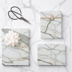Feuille De Papier Cadeau Marbre blanc chic et nom de fille rose