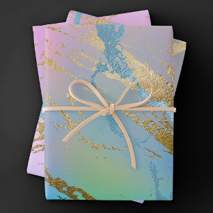 Feuille De Papier Cadeau Marbre millénaire   Playbow Pastel Ombre