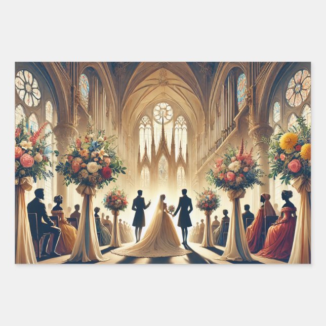 Feuille De Papier Cadeau Mariage (Devant)