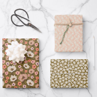 Feuille De Papier Cadeau Mariage bohème romantique floral douche