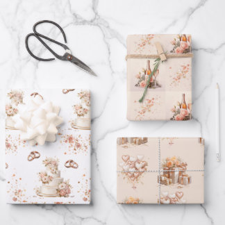 Feuille De Papier Cadeau Mariage Champagne