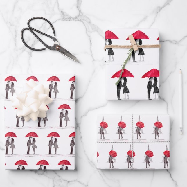 Feuille De Papier Cadeau Mariage de douche nuptiale Anniversaire romantique (Recto)