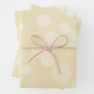 Feuille De Papier Cadeau Mariage élégant motif Bokeh Or