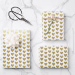 Feuille De Papier Cadeau Mariage Élégant Motif Cœurs en Or<br><div class="desc">Offrir un cadeau de mariage dans un motif de feuilles de cœur en or faux fait une présentation incroyable. Idéal pour les jeunes mariés,  les douches de mariée,  les mariages,  les nouveaux foyers,  les fêtes de fiançailles,  la Saint-Valentin,  et plus encore.</div>