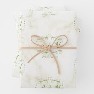 Feuille De Papier Cadeau Mariage Green Chic