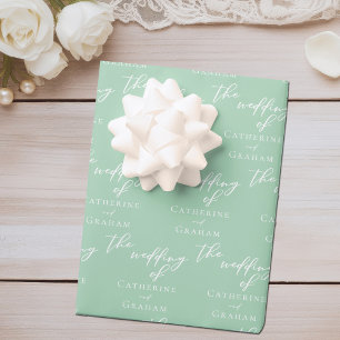 Feuille De Papier Cadeau Mariage personnalisé Chic Mint Green