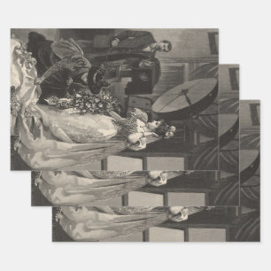 Feuille De Papier Cadeau Mariée Vintage, Portrait de Mariée avec Photograph