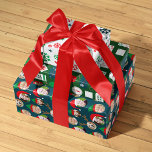Feuille De Papier Cadeau Marine Blue Christmas Crew Six Photo Custom<br><div class="desc">**Faites défiler vers le bas pour la photo Comment!** Ce jeu de coordination de trois feuilles d'enveloppement cadeau de Noël avec une feuille de papier d'emballage cadeau de Noël drôle et très joyeux ravira vos amis et votre famille quand vous le personnalisez avec les photos de vos enfants, parents, amis...</div>