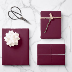 Feuille De Papier Cadeau Maroon simple minimaliste