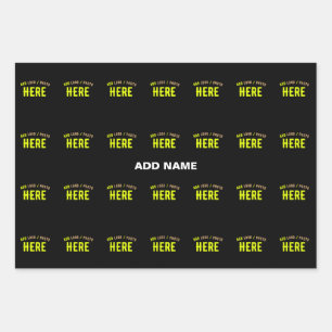 FEUILLE DE PAPIER CADEAU MARQUE VERIFIEE NOIRE PERSONNALISABLE MODERNE ET C