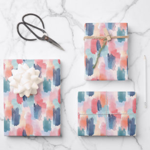 Feuille De Papier Cadeau Marques de pinceau bohème aquarelle