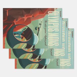 Feuille De Papier Cadeau Mars Olympus Mons Système solaire Volcano le plus 