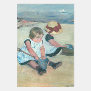 Feuille De Papier Cadeau Mary Cassatt - Enfants jouant sur la plage