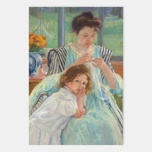 Feuille De Papier Cadeau Mary Cassatt - Jeune mère coudre