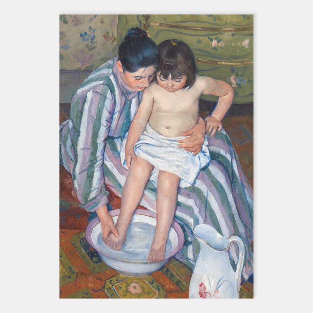 Feuille De Papier Cadeau Mary Cassatt - Le bain de l'enfant / Le bain (Créateur téléchargé)