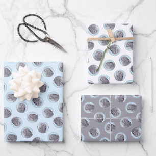 Feuille De Papier Cadeau Mastiff Neopolitan Peinture Gris Original Chien Ar