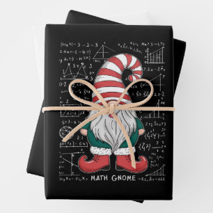 Feuille De Papier Cadeau Math Gnome Groupe de jumelage de famille Noël