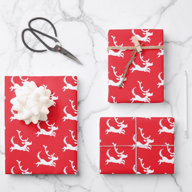Feuille De Papier Cadeau Max the Reindeer Silhouette (Recto)