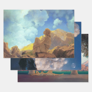 Feuille De Papier Cadeau Maxfield Parrish Matin 1922 Nuage Bleu Beaux-Arts