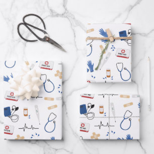 Feuille De Papier Cadeau Médecin Médicale moderne Motif infirmière