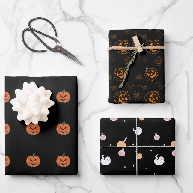 Feuille De Papier Cadeau Meilleur Halloween (Recto)