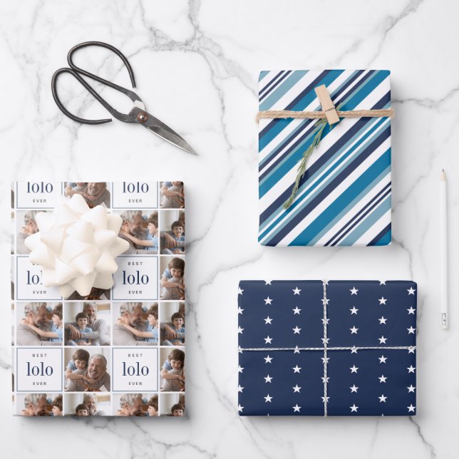 Feuille De Papier Cadeau Meilleure coordination de la Fête des pères Lolo E (Recto)