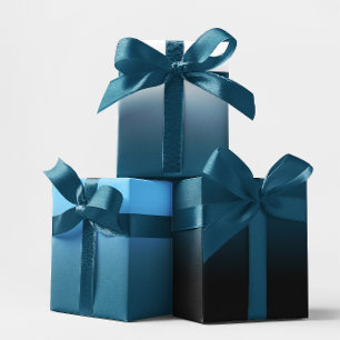 Feuille De Papier Cadeau Mélange blanc bleu ciel noir bleu et bleu océan om