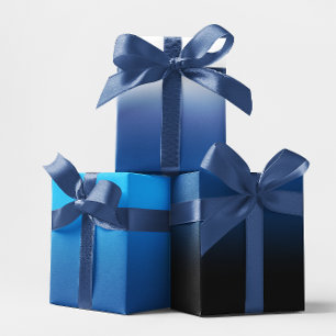 Feuille De Papier Cadeau Mélange blanc noir bleu ciel bleu et bleu profond