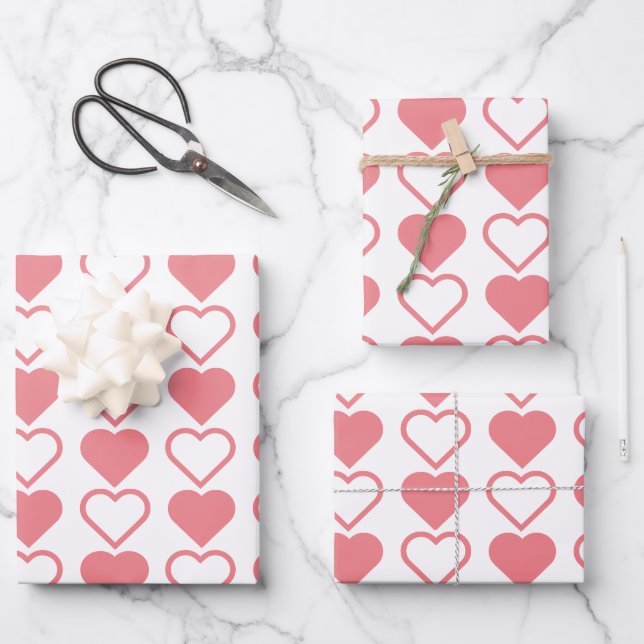Feuille De Papier Cadeau Mélange cardiaque (Recto)