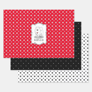 Feuille De Papier Cadeau Mélange Dog Samoyé Dog Mignonne Attitude drôle