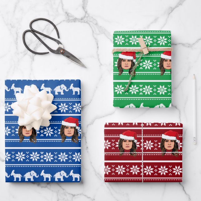 FEUILLE DE PAPIER CADEAU MELANIA TRUMP (Recto)