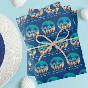 Feuille De Papier Cadeau Mele Kalikimaka Tropical Noël personnalisé de plag
