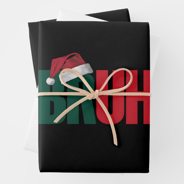 Feuille De Papier Cadeau Mème de Bruh Citation Drôle Fraternité Noël (En situation)