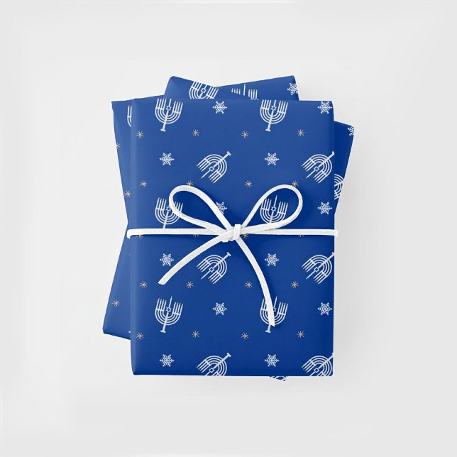 Feuille De Papier Cadeau Menorah de Hanouka (Créateur téléchargé)